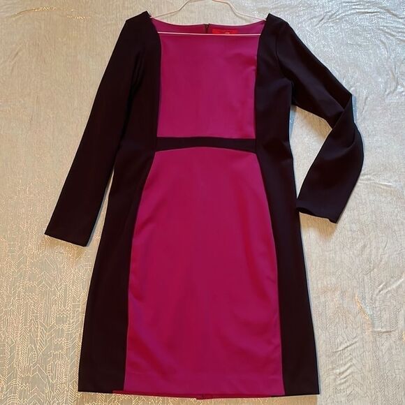 Narciso Rodriguez Mulberry & Black Designer block print dress Size L color block - Picture 3 of 16
